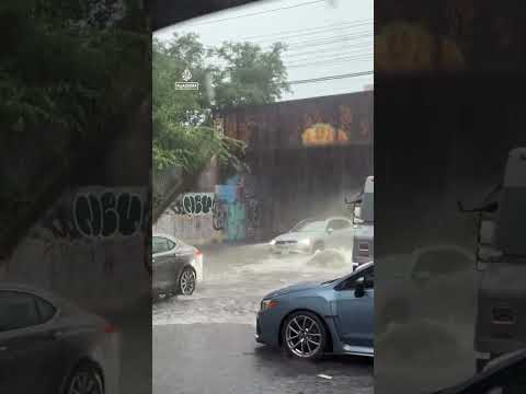 Torrential rain floods New York City’s streets and subway | AJ #shorts