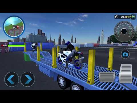 Police Moto Bike Transporter - US Police Multi Level Car Transporter Truck 2021 Gameplay
