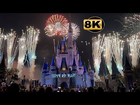 Disney 2026 New Years Fantasy in the Sky Fireworks 8K WIDE VVIEW
