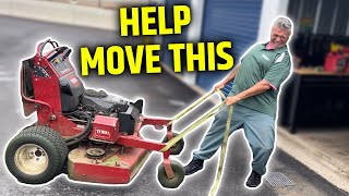 HOW TO MOVE THE TORO GRANDSTAND MOWER BY RELEASING THE HYDROS