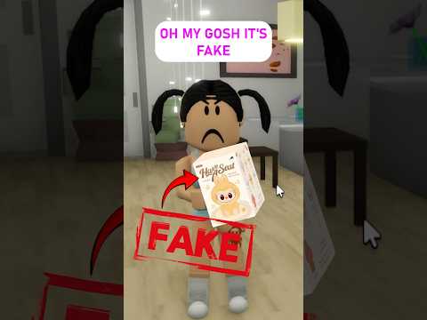 Giving My Little Sister a FAKE Labubu .. 😡 #brookhaven #roblox