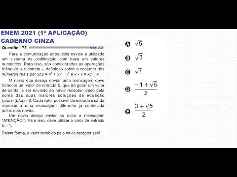Enem 2021 - Comunicação codificada entre navios - EQUAÇÃO POLINOMIAL - Questão 177 (Caderno Cinza)