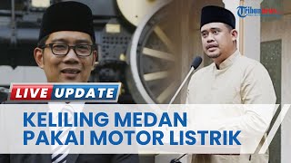 Momen Kompak Ridwan Kamil dan Bobby Nasution Pakai Baju Putih Keliling Medan Jajal Motor Listrik