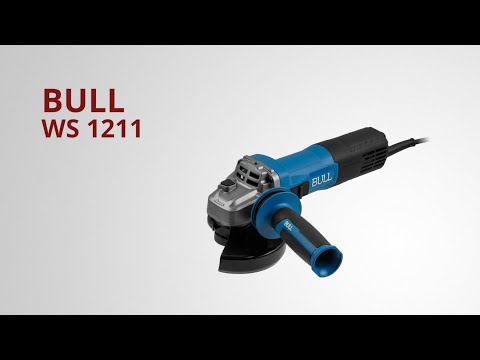фото одноручная ушм болгарка шлифовальная bull (бул) ws 1211 125 мм, 1000 вт, плав. пуск., рег. об, конст 0