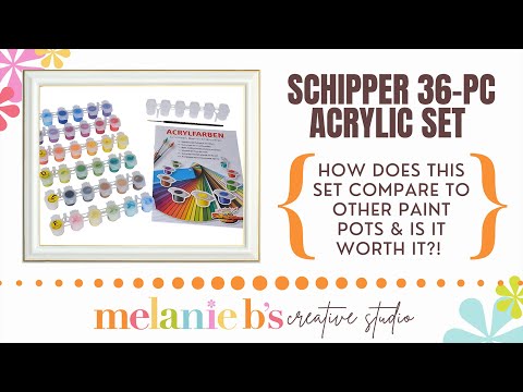 BEST | SCHIPPER 36 PIECE ACRYLIC PAINT POT SET FOR PAINT BY NUMBERS PBN Review Swatching #paint #pbn