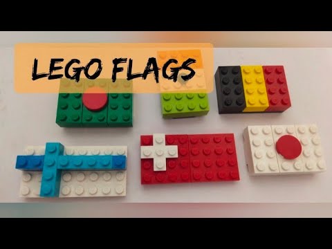 Flags of the world built with Lego | 10 lego Flags | Lego Flags Tutorial