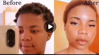 How to dye short natural hair at home //Black to blonde