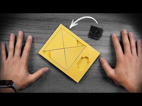 Try to fit a large black square into a frame - How is that possible