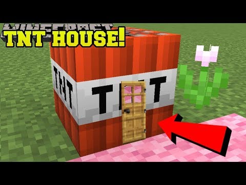 Minecraft: TNT HOUSE BLOCK!!! (SURVIVE INSIDE REAL TNT!) Custom Command