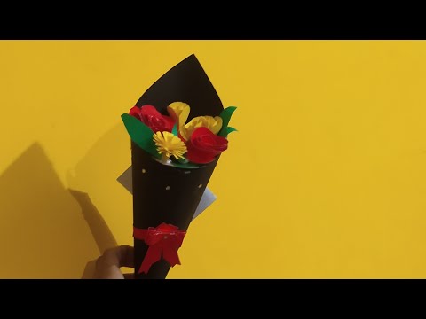 Flower bouquet with paper 💐❤️| Learn & Fun With Pragya ❤️