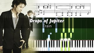 Train - Drops of Jupiter (Tell Me) - Accurate Piano Tutorial with Sheet Music