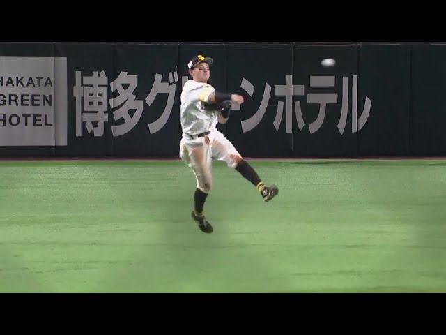 【6回表】ホークス・牧原大 ランニングスローでナイスプレー!! 2021/9/16 H-M