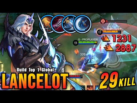29 Kills!! One Shot Build Lancelot Crazy Critical Damage!! - Build Top 1 Global Lancelot ~ MLBB