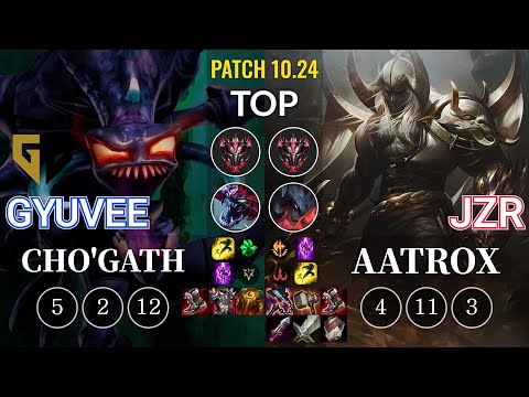 GEN gyuvee Cho'Gath vs Jzr Aatrox Top - KR Patch 10.24