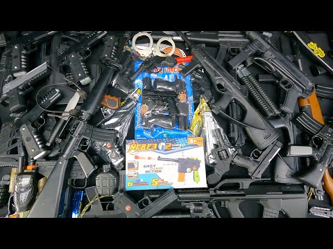 New Toy Guns Unboxing, Nerf Gun, Capsule Explosive Revolver And Bead Shot Pistols