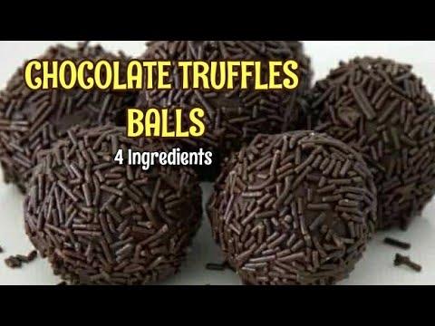 CHOCOLATE TRUFFLES BALLS 4 INGREDIENTS/ BRIGADEIRO RECIPE BRAZILIAN FUDGE BALLS