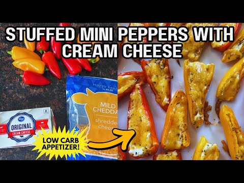 Mini Peppers Stuffed with Cream Cheese 🌶️ Easy 15-Min Appetizer Recipe that Will Wow Your Guests! 😋