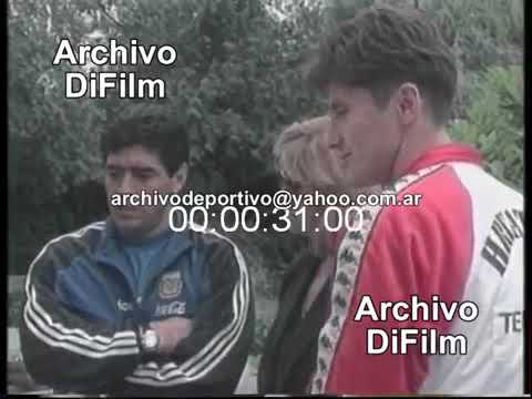 Diego Maradona visits the grave of Dražen Petrović - 1994 FOOTAGE ARCHIVE STOCK