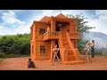 Building A Modern Mud House Construction Tile Roof By Traditional Tools