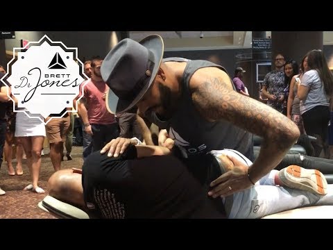 Dr. Billy DeMoss Receives Chiropractic Adjustment from Dr. Brett Jones