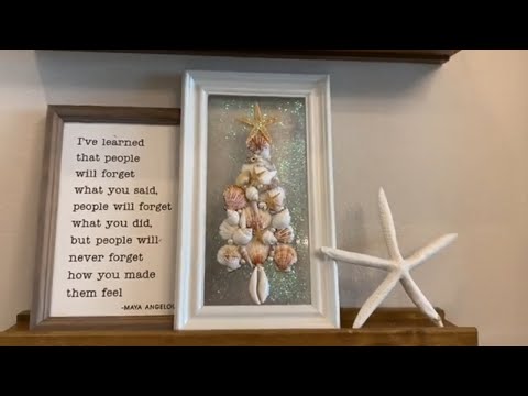 # 129 HOW TO MAKE A  MOD PODGE COASTAL CHRISTMAS TREE, WITH SEASHELLS & MOD PODGE 2022