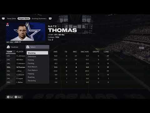 TTT26 league Bears CPU vs Dallas