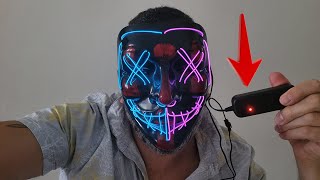 😯 Máscara de Halloween LED - Máscara colorida de Halloween Duas cores