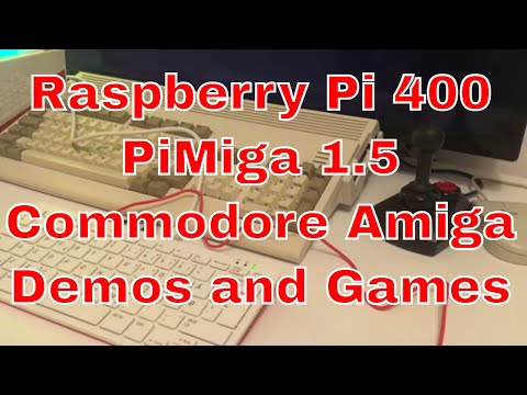 Raspberry Pi 400 + PiMiga 1.5 First try, Commodore Amiga Demos and Games