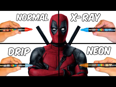Drawing Deadpool In 4 Different Styles!