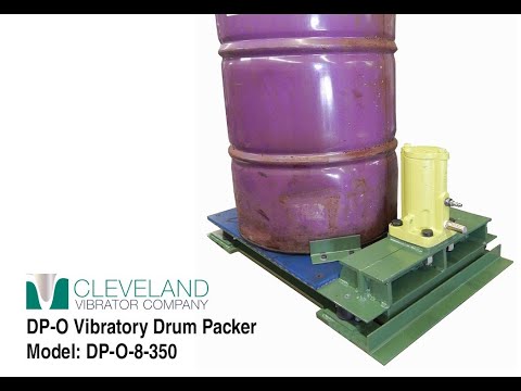 Vibratory Drum Packer to Settle Powder in Drums - Cleveland Vibrator Co.