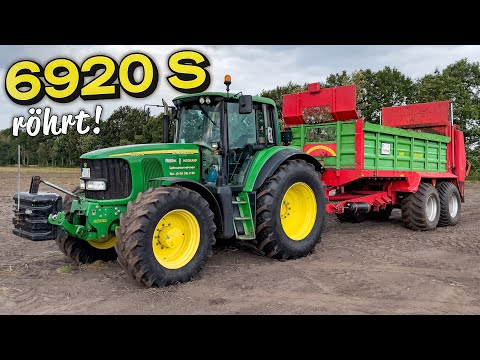 Let's Drive John Deere 6920 S 🤘 | The 6.8-liter engine roars in front of the lime spreader! | Far...