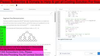 Q6 ✅Segment Tree Reconstruction | CodeChef Contest Live 🔥💻#coding #codechef #contest #programming
