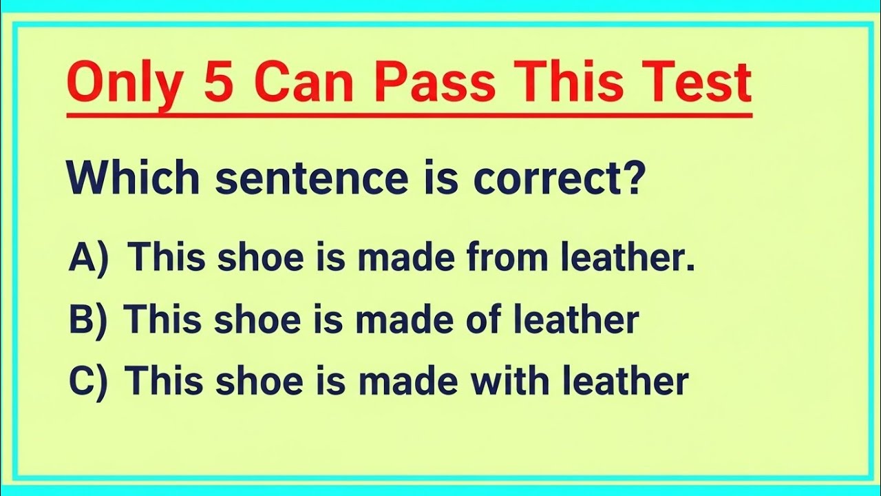 Mixed Grammar Quiz: Only 5% can pass This Test 