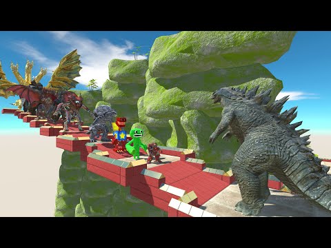 Godzilla Classic vs Ghidorah DEATH CLIMB - Animal Revolt Battle Simulator