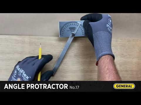 ANGLE-IZER® Square Head Stainless Steel Angle Protractor, 0 to 180 Degrees, 6-Inch Arm