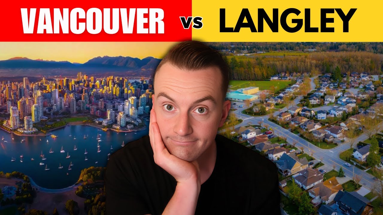 Comparison graphic showing Vancouver BC and Langley BC for a 2026 cost of living and lifestyle guide