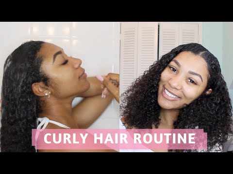 CURLY HAIR ROUTINE w/ a Sew-in! ft. DevaCurl Products