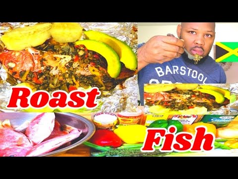 How to make jamaican Roast fish stuffed with callaloo oven style