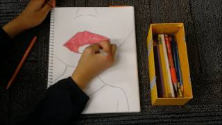 LIPS ARE MOVIN': blazingPhoenix Art using Gel Pens and Scholar Prismacolor