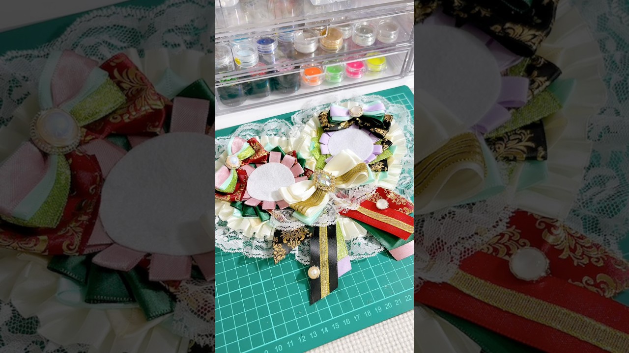 ハート型ペアロゼット作り後編🏵️🏵️ #推し活グッズ #rosette #handmade #diycrafts #decoration