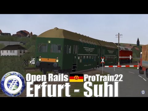 Open Rails Deutschland (MSTS sucessor) ProTrain 22 "Erfurt - Suhl" with DBTracks Update