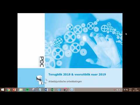 PDC Webinar | Terugblik & vooruitblik naar 2019. Arbeidsjuridische ontwikkelingen | 22 januari 2019