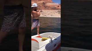 Golf swing tears up boat. out