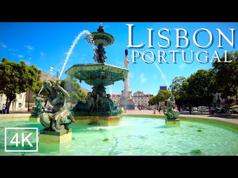 Lisbon Walking Tour - Downtown Lisbon Portugal 4K 2022