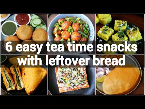 6 easy tea time snacks recipes with leftover bread | indian snack recipes with bread | snack recipes