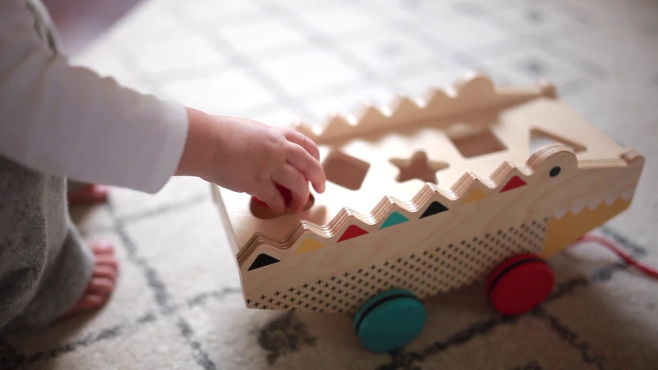 Petit Collage Dřevěný aligátor 2v1