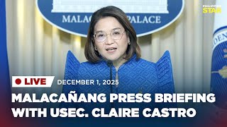 Download lagu LIVESTREAM: Malacañang press briefing with Usec. Claire Castro (December 1, 2025) mp3