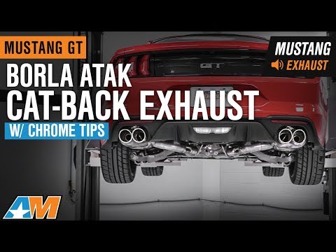 2018-2019 Mustang GT Fastback Borla ATAK Cat-Back w/ Chrome Tips Exhaust Sound Clip & Install