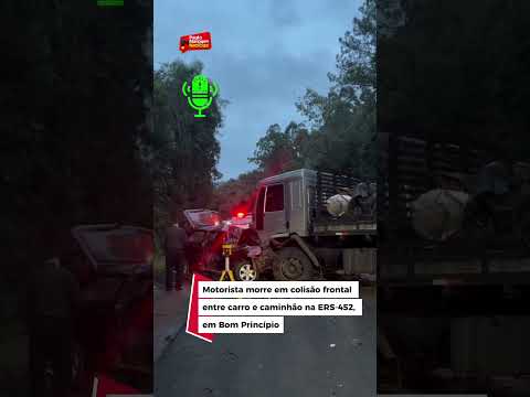 Motorista morre em colisão frontal entre carro e caminhão na ERS-452, em Bom Princípio