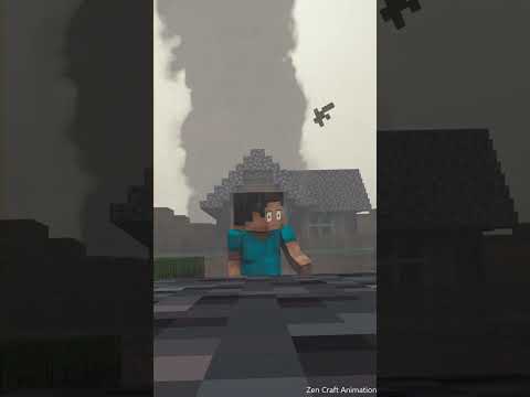 Zen Craft Animation - Steve Vs Tornado An Minecraft Animation #shots